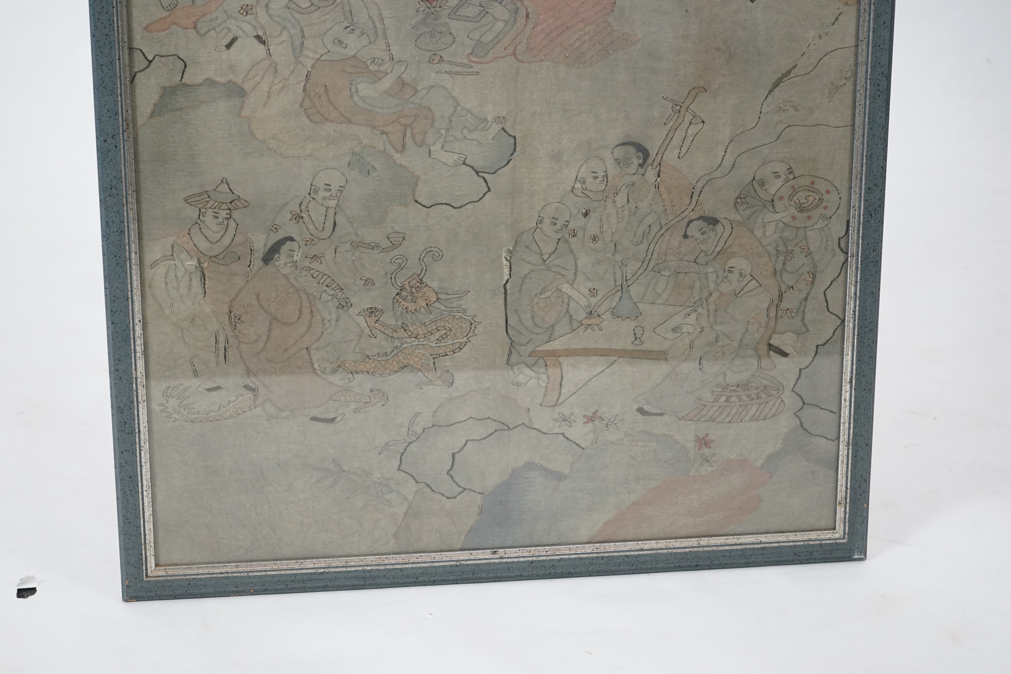 A large Chinese Kesi ‘eighteen luohan’ panel, 19th century